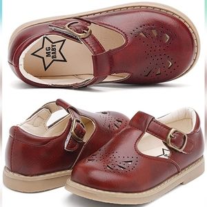 🍂Toddler Girl Shoes MARY JANES size 6 Red Wine🍁